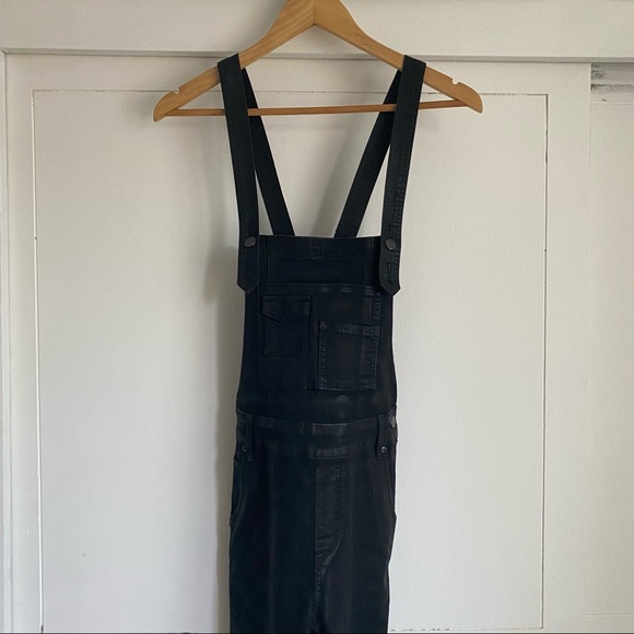 Free People Pants - Free People Washed Denim Overalls Black Coated